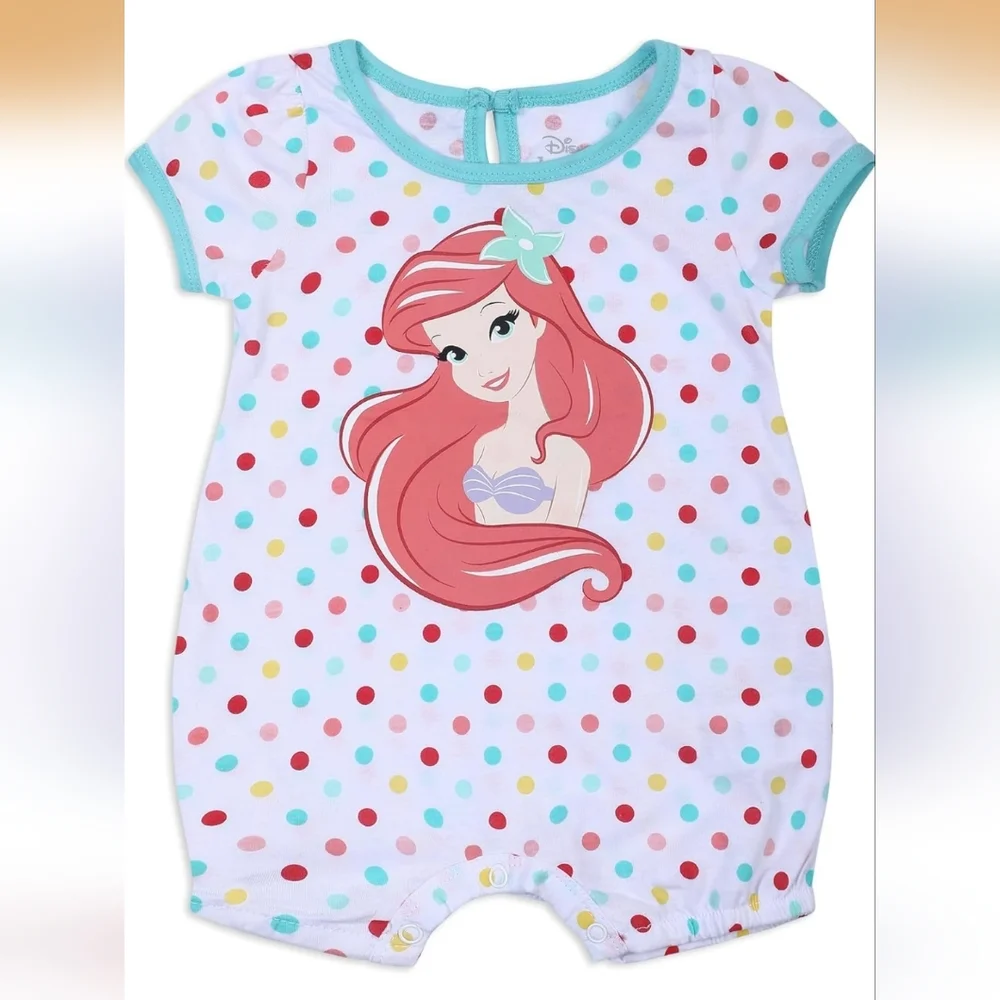 Disney | Baby Girls' Ariel The Little Mermaid 3-Pack Rompers